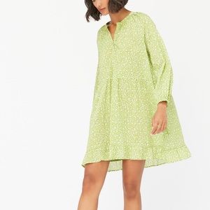 LACAUSA Keyla green & white floral Dress XS